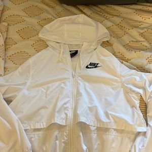NIKE White Windbreaker
